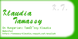 klaudia tamassy business card